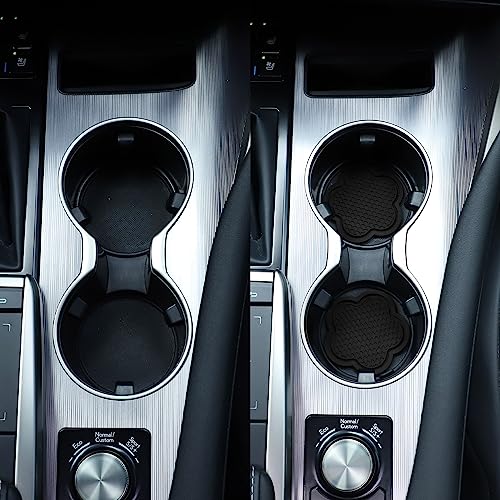 GArhomxy Non-Slip Cup Coaster, 4pcs Universal Shaped Coaster, PVC Flower, Crystal Car Interior (Black) - color: Black