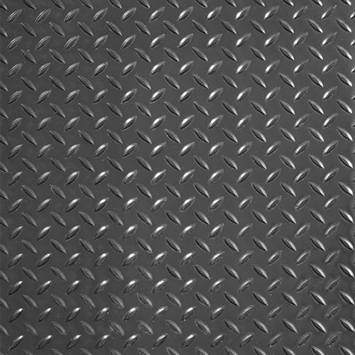 VEVOR Rubber Flooring Roll, 4 x 15 ft SBR Diamond-Plate Rubber Mat, 3mm Thickened, Easy to Clean, Customizable Size, Non-Slip Floor Protector Mat for Under Cars, Garage, Warehouse, Industry Gym, Black - size: 4 x 15 FT