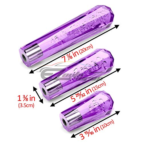 EZAUTO WRAP Shift Knob Stick Crystal Transparent Bubble Purple Throw Gear Shifter 15cm - color: Purple, size: 15cm
