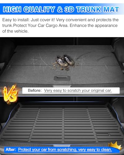 Cartist Cargo Liner for Nissan Ariya 2023 2024 2025 2026 Trunk Mat for Ariya Accessories TPE All Weather Cargo Mat Anti-Slip - size: 5)Nissan Ariya 2023-2026