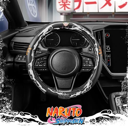 Naruto Shippuden Car Steering Wheel Cover, 15 Inch Anime Steering Wheel Cover, Cushioned Soft Comfortable Cover Anime Car Accessories for Men Women, Kirigakure - color: Naruto Kirigakure