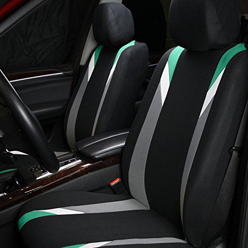 FH Group Premium Modernistic Flat Cloth Car Seat Covers β Universal Fit, Washable Seat Covers for SUV Sedan Van, Mint, Full Set - color: Mint, size: Full Set