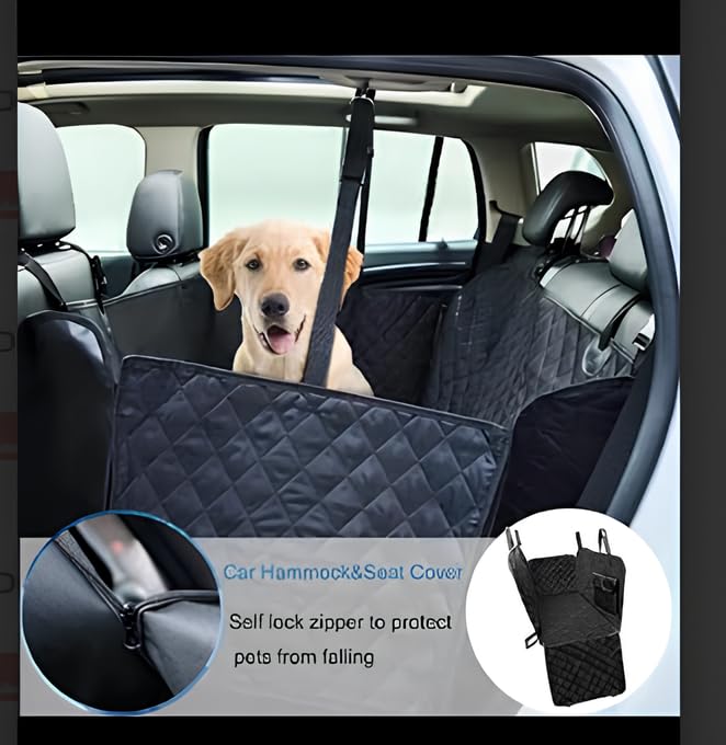 Dog Car Seat Cover for Back Seat, Waterproof 600D Heavy Duty Hammock, Nonslip Pet Seat Protector for Cars, SUVs & Trucks, Scratchproof, Washable