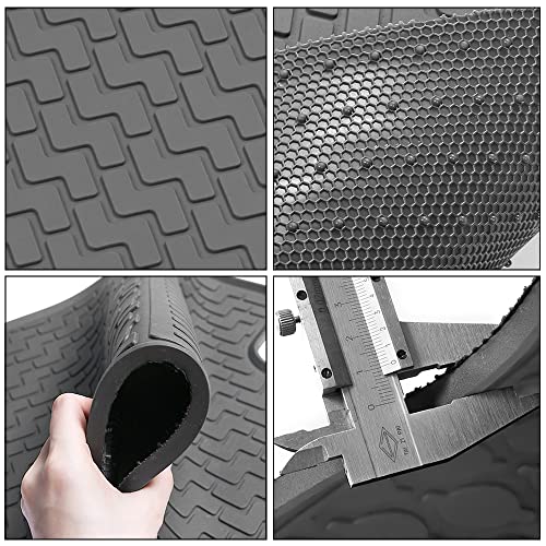 IKON MOTORSPORTS, Custom Fit Floor Mats Compatible with 2012-2015 Honda Civic Sedan 4-Door, Gray/Grey Latex Rubber All Weather Car Auto Front Rear Carpets Liner 3PC Set Protector, 2013 2014