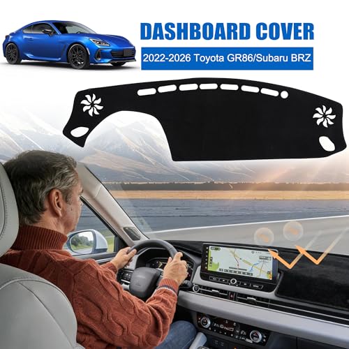 YYCKE Dash Cover Mat Custom Fit for 2022-2025 2026 Toyota GR86/ BRZ Accessories Dashboard Pad Carpet Protector - size: Toyota GR86/ BRZ 2022-2025 2026