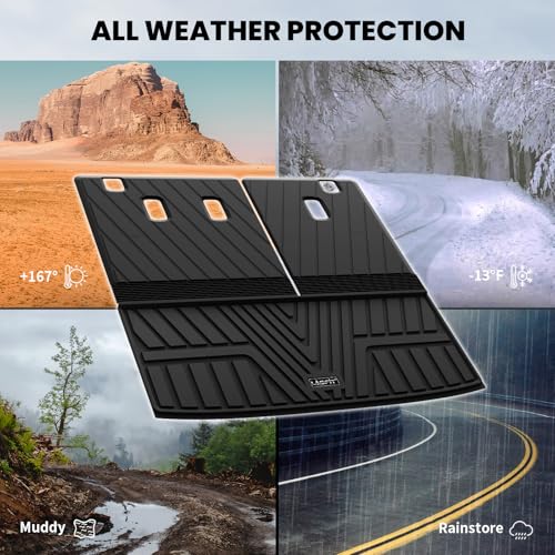LASFIT Cargo Mat with Backrest Mat for Honda Pilot 2023 2024 2025 2026, Split & One-piece Foldable Seating TPE Custom Fit Trunk Mat Cargo Liner with Seatback Mat Accessories, Black - style: 3)For Honda Pilot | 2023-2026 | Trunk Mat
