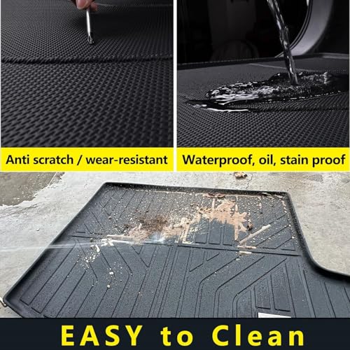 All Weather Cargo Mat with Backrest Protection for 2026 2025 2024 Mazda CX90(Only Fit 7&8 Seats) TPE Rubber Liners Odorless Anti-Slip Car Cargo Liners - Trunk Mat Covering the backrest for CX-90 - size: 24-26丨CX-90 7&8seat