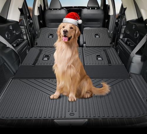 Floor Mats Cargo Mat Backrest Mats Trunk Lower Storage Mat for 2019-2026 Subaru Ascent Accessories, All-Weather TPE Trunk Mat Cargo Liner Door Sill Protector(Floor Mats+2-in-1 Cargo Mat) - style: Floor Mats+2-in-1 Cargo Mat