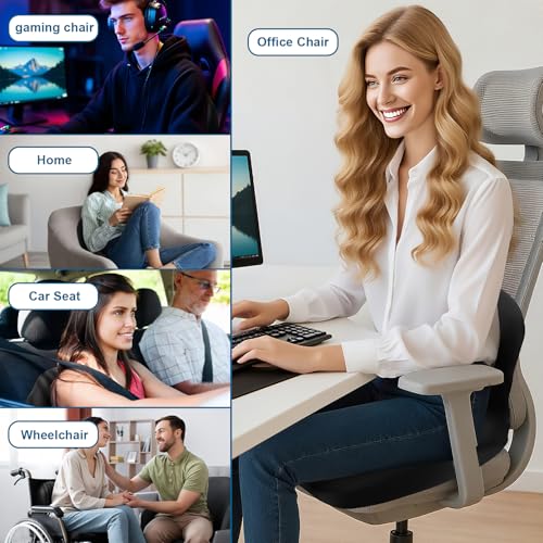 Seashell Seat Cushion - Memory Foam Cushion for Office Chair, Car Seat, Airplane - Sciatica & Hip & Coccyx Pain Relief for Long Sitting Office Workers, Car Drivers