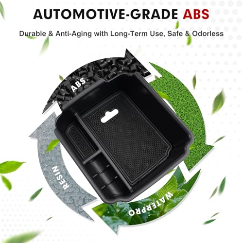 Autorder Center Console Organizer for 2022-2026 Volkswagen Taos/ 2018-2024 VW Tiguan,Taos/Tiguan Interior Accessories Armrest Storage Box Secondary Insert Tray with Non-Slip Silicone Mats