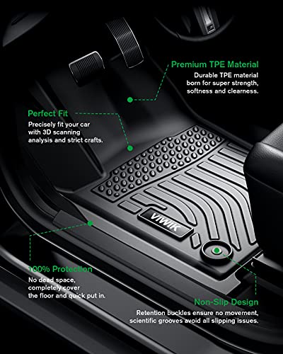 VIWIK Floor Mats for Toyota Rav4 2013-2018 (Not for Hybrid), Car Mats All Weather Custom Floor Liners Full Set Include 1st and 2nd Row Front & Rear, Automotive Floor Mats TPE Black - style: Fit for 2013-2018 Toyota Rav4 (Not for Hybrid)