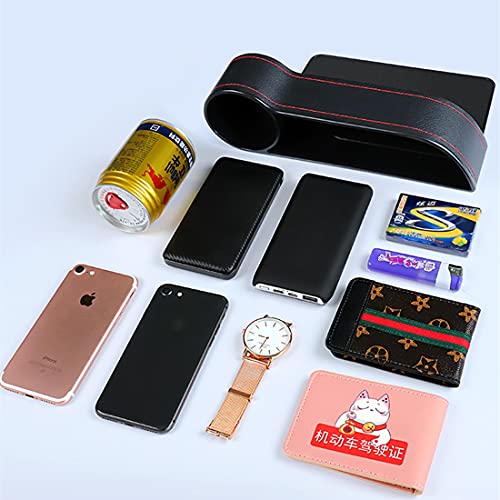 Car Seat Gap Filler Organizer Between Front seat car Organizer and Storage Box, Auto Premium PU Leather Console with Cup Holder, Car Pocket for Interior Essentials (for Passenger Side)