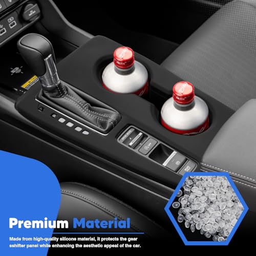 Karltys Center Console Gear Shift Panel Trim Cover, Silicone Gear Shifter Cover for Honda Civic 2022-2026 Auto Transmission, Center Console Cover Cup Holder Insert(No for Manual Transmission/Hybrid)