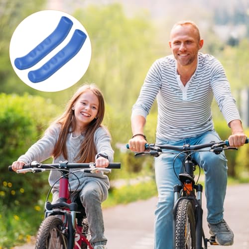 HARFINGTON 1 Pair Bike Brake Lever Cover Silicone Brake Lever Grip Protector Anti-Slip Brake Handle Protection Covers Sleeve for Mountain Road Bike Cycling, Blue - color: Blue