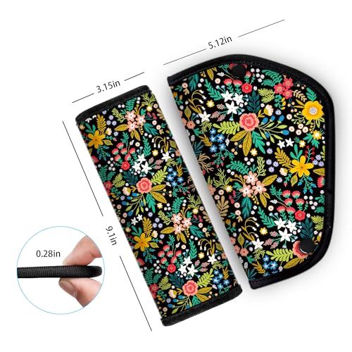 Kid's Seat Belt Cover Pad, Neck & Abdomen Cushion for Children- Soft and Breathable Straps Cover Support (Wild Flower) - color: Wild flower
