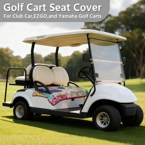Golf Cart Seat Covers, Universal Golf Cart Seat Towel Blanket for Yamaha, EZGO, Club Car, Icon and More 2-Seat Carts, 100% Microfiber Keeps Seat Comfortable and Clean - color: quilt
