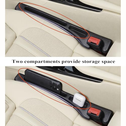 Car Seat Gap Filler 2 Pack, No Drop Car Seat Side Gap Seam Filler, Fit for Most Car, SUV, Truck