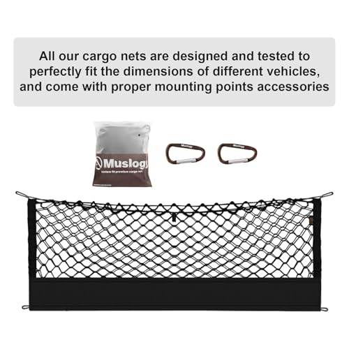 Truck Bed Cargo Net Trunk Netting Compatible with 2014-2025 2026 Toyota Highlander Accessories, Pickup Cargo Organizer SUV Sedan Storage Net w/Heavy Duty Carabiners - style: 2014+ Highlander