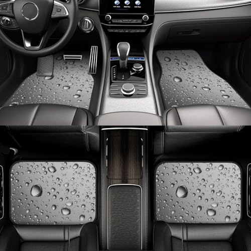 Water Droplets Car Floor Mats,4 Piece, Car Rug Durable Anti-Slip Waterproof Trim to Fit Liner Universal Fit Auto,Sedan,SUV,Truck