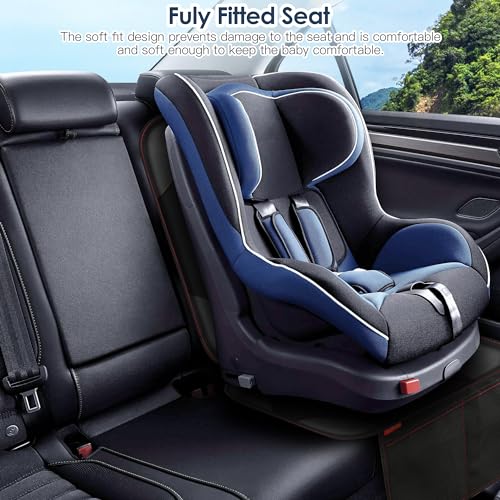 Car Seat Protector for Child Car Seat - Waterproof Non-Slip Leather Mat with 2 Mesh Pockets, Universal Seat Cover for Baby, Pets & Vehicles(2-Pack,Black) - color: 2 Pack Black