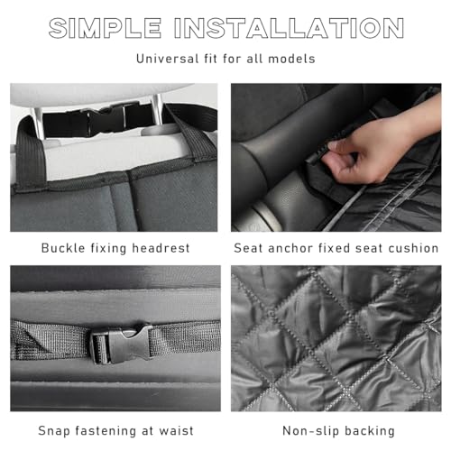 Car Front Seat Cover for Dogs, Scratch-Proof Car Seat Cover for Pets, Non-Slip No-Skirt Seat Cover for Most Vehicles, Universal Car Accessories
