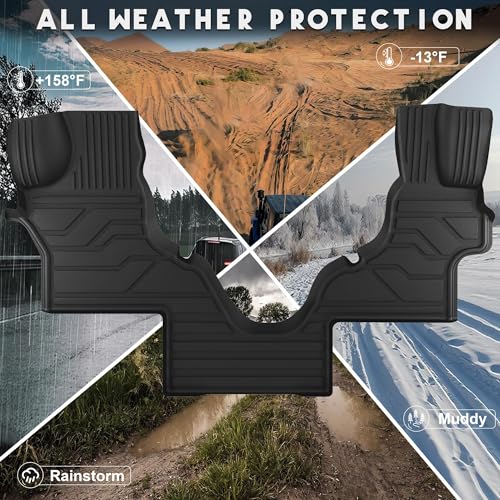 KARPAL Floor Mats for 2026-2007 Ford Econoline/E-Series E150/E250/E350, Custom Fit TPE All Weather Ford Econoline Accessories 1st Row Floor Liner - style: 2007-2026 | For Ford Econoline/E-Series | Front Liner