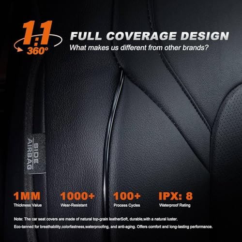 AOMSAZTO Custom Fit Seat Covers for Toyota RAV4: 2022 2023 2024 2025 SE Hybrid, 2019 2020 2021 2022 2023 2024 2025 Prime & XSE Hybrid - Full Set Waterproof Faux Leather (Black) - color: Black, size: RAV4 2019-2025 Hybrid/Prime/PHEV XSE,SE