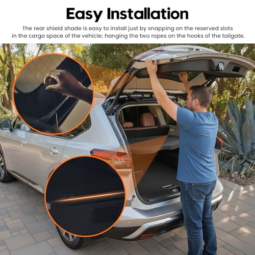 Powerty Cargo Cover for 2018-2024 Nissan Kicks Trunk Cover Cargo Cover Board Trunk Security Shield Shade for 2018-2024 Kicks Accessories - size: 3) Nissan Kicks | 2018-2024