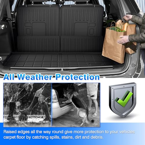 Cargo Mat Fits for Jeep Grand Cherokee L 2021-2025 2026, All Weather TPE Rear Cargo Liner Trunk Mat with 3rd Row Seatback Cover for Jeep Grand Cherokee L Accessories - size: 1)Jeep Grand Cherokee L 21+ Two-piece