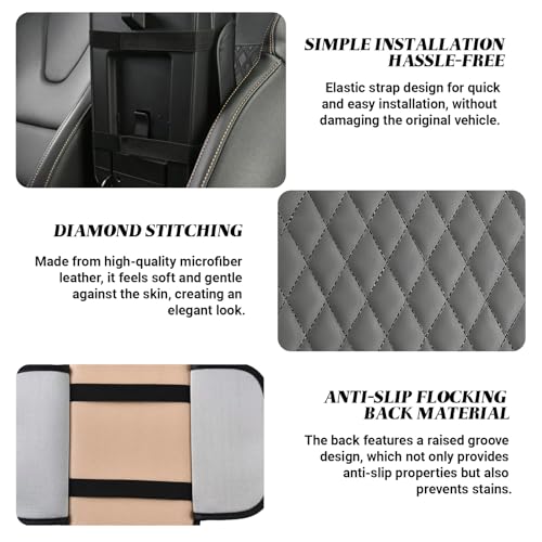 Car Center Console Cover, Upgraded Microfiber Car Armrest Cover Cushion, with 2 Storage Bags Scratch, Resistant Leather Cars Armrest Storage Box Universal Vehicles Accessories (Gray) - color: Gray