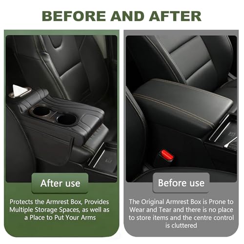 Upgrade Multifunctional Car Armrest Cushion,Center Console Cover with 2 Cup Holder,Arm Rest Cover for Car,Car Armrest Storage Box, Car Accessories Center Console Organizers for Most Cars - style: Style B