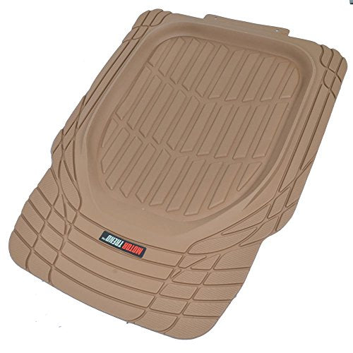 BDK Beige Heavy Duty Front & Rear Rubber Floor Mats Universal Liners for Car SUV Van & Truck, All Weather Protection with Anti-Slip Nibs, Fit Contours of Most Vehicles - color: 921-BG