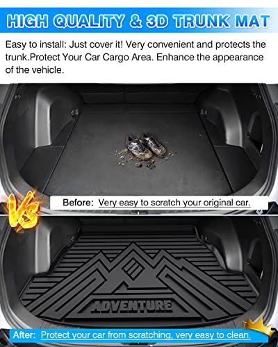 Rav4 Cargo Liner - Trunk Mat for Toyota RAV4 2019-2024 2025, All Weather Cargo Mat for rav4 Accessories, Heavy Duty (Fit for All Models)