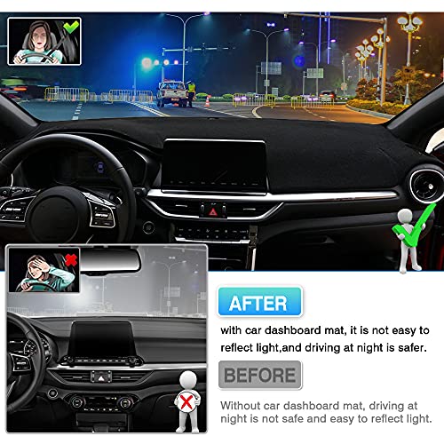Autorder Dashboard Cover Mat for 2019-2023 2024 Kia Forte Accessories Dash Cover Flannel Dash Mat Sunshade Glare UV Rays Protector - size: 2019-2024 Kia Forte