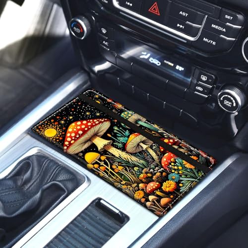 Car Registration and Insurance Holder for Women Men,Automobile License Document Card Holders Vehicle Glove Box Organizer Leather Accessories Driver Essential,Mushrooms Moon and Flowers - color: Mushrooms Moon and Flowers