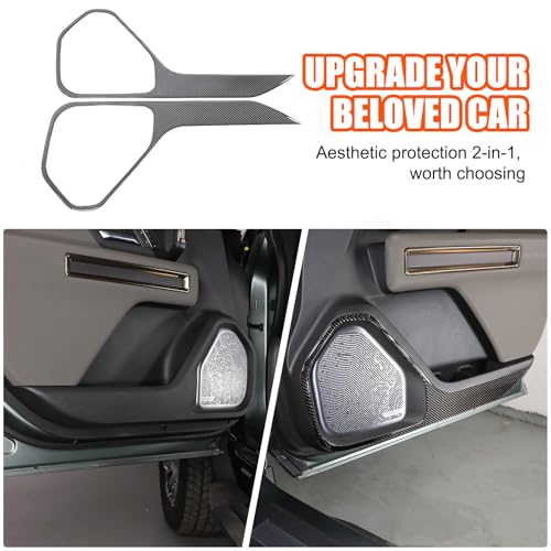 Car Door Panel Cover Anti-Kick Protective Pad for Hummer EV Accessories 2024 2025 2026 SUV Pickup Soft Carbon Fiber Protector Mat Dirty Collision Stickers Inner Decorative 2PCS (Front Door Black)