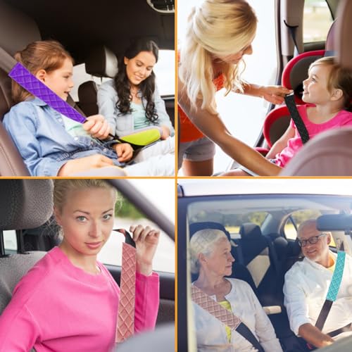 5 Pack Soft Comfort Car Seatbelt Cover Protector Pads Strap for Protecting Neck and Shoulder (Blue) - color: Blue