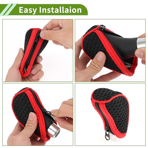 Universal Gear Shift Knob Cover Stick Shifting Handle Protector Manual Fabric 1Pcs Anti-Slip Dark Brown - color: Dark Brown