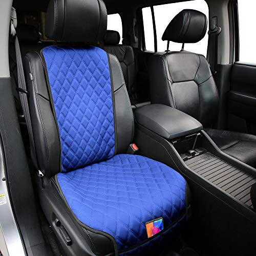 FH Group Car Seat Cushion β Faux Leather Single Front Seat Cover with Front Pockets, Airbag Compatible, Universal Fit Car Seat Cushion for Driver or Passenger Seat, SUV, Truck, Sedan & Van β Blue - color: Blue, style: Front Set