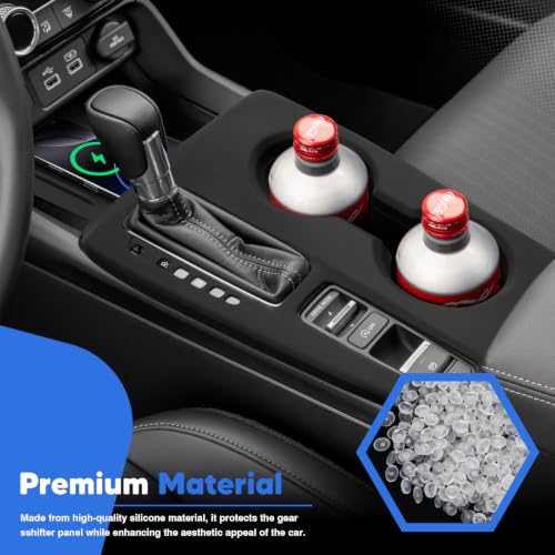 Karltys Center Console Gear Shift Panel Trim Cover, Silicone Gear Shifter Cover for Honda Civic 2022-2026 Auto Transmission, Center Console Cover Cup Holder Insert(No for Manual Transmission/Hybrid)