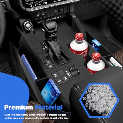 Silicone Center Console Gear Shift Panel Cover for 2024-2026 Toyota Land Cruiser 250 Prado LC250, Silicone Storage Box and Cup Holder Insert Tray, No Affect Wireless Charging(Not for 1958) - size: Land Cruiser 250 2024-2026