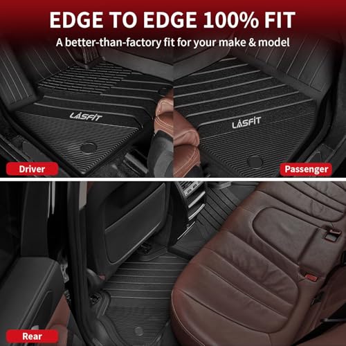 LASFIT Floor Mats Fit for 2020-2025 2026 BMW X6 G06 M M50i M60i sDrive40i xDrive40i, Custom Fit TPE All Weather Waterproof Floor Liners Front & Rear Rows Car Mat, Black - size: 4) X6 2020-2026 | Floor Mats