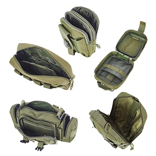 Universal Tactical Seat Back Organizer Vehicle Molle Panel Organizer Storage Bag with 5 Detachable Molle Pouch for All Vehicel Such as Jeep,Truck,SUV, Car, Ford,Chevy etc