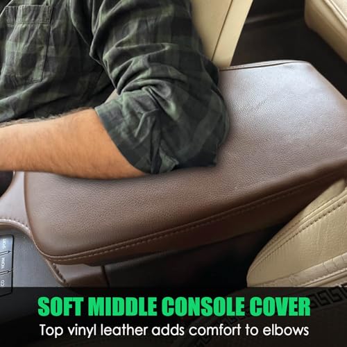 Center Console Cover for Toyota Avalon 2013-2018, Premium PU Leather Middle Console Cover Scratch-Resistant & Stylish Upgrade for Toyota Avalon Interior Accessories - size: 3) 13-18 |Avalon| Brown,Thin Size
