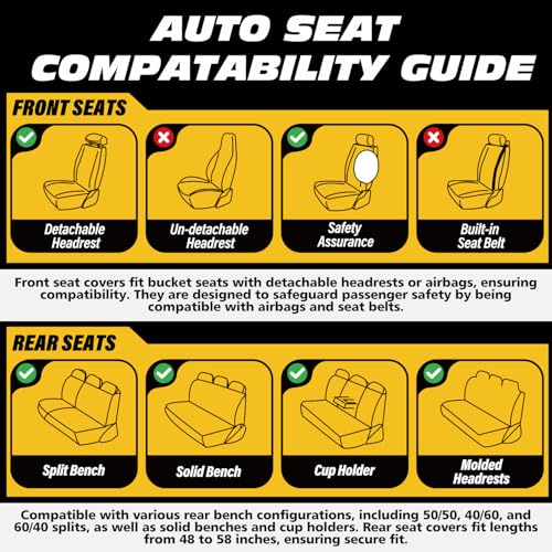 Car Seat Covers for Front Seats (2 Seats) - Premium Perforated Nappa Leather,Waterproof Shield, Omni-Adapt Fit for SUVs Sedans, Ideal for Rideshare & Pets