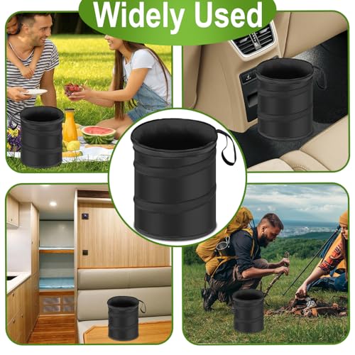 ecocstm 2 PCS Car Trash Can, Collapsible Pop-up Car Garbages Can, Car Accessories Portable Garbage Bin with Elastic Band, Waterproof Small Garbage Can for Back Seat Front Seat, for Outdoor Traveling