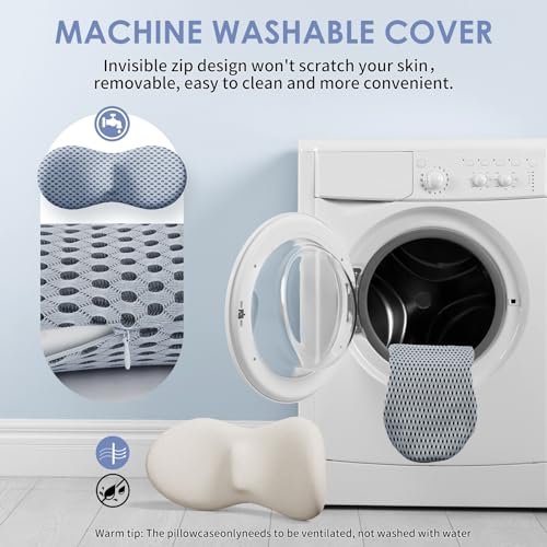 Lumbar Support Pillow, Back Pillow for Low Back Pain Relief, Ergonomic Streamline Car Seat, Office Chair, Recliner and Bed (Gray)