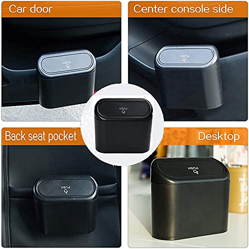 Car Trash can, mini Trunk Push Hanging Portable car Trash can with 2 Automatic Hooks and Disposable Trash Bags, Suitable for car, Home, Office - size: Car Trash Can with 2 Hooks and Trash Bags
