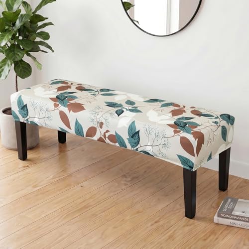 FUANGUI Floral Bench Cover,Stretch Dining Bench Cover for bedrooms, Living Rooms, Kitchens, Protector Chair Bench Piano Bench Seat Covers Stool Slipcover Removable, Washable - 02 - color: 02