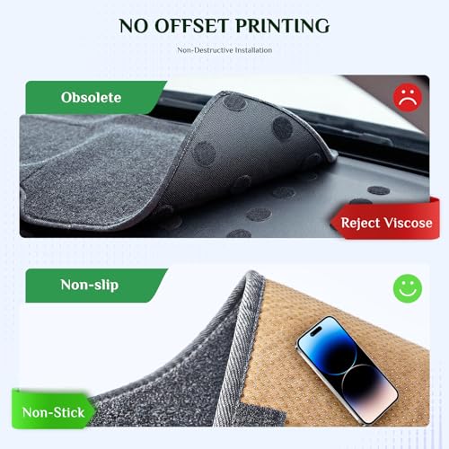 Dash Cover, Anti-Glare, Sun Protection, Dustproof, UV-Proof, Dashboard Covers, Interior Car Accessorie Fit for 1997 1998 1999 2000 2001 2002 2003 Fo-rd F-150, 97-02 Expedition, Grey